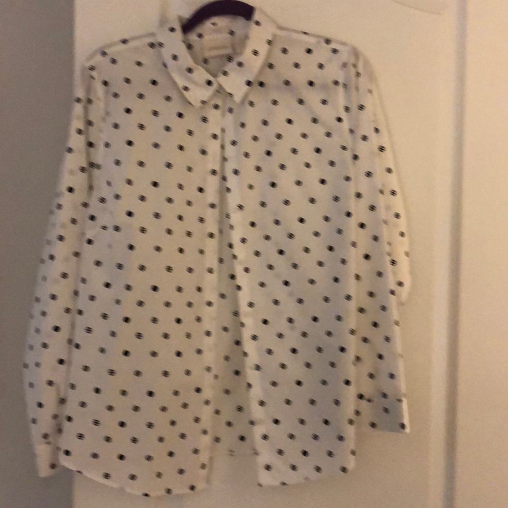 Black and White Dotted Blouse
